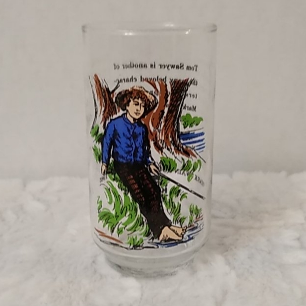 Vintage 1985 Tom Sawyer Mark Twain Country Burger King glass